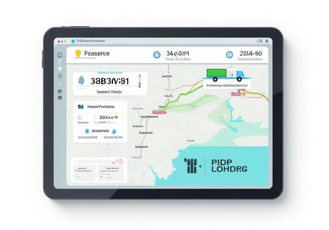 Digital interface showing temperature graphs and GPS location of a shipment